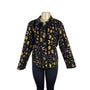 Women's Black & Gold Geometric Random Print Reversible Jacket