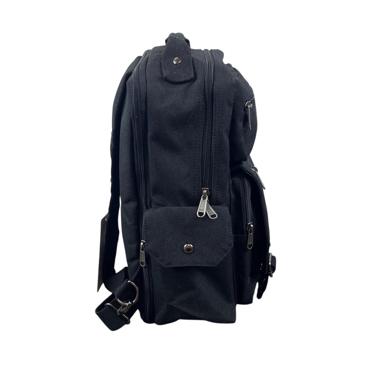 Approach Fashion In My Way Black Canvas Multi-Pockets Expandable Backpack Sz M