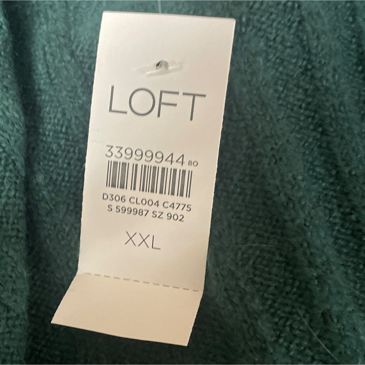 Loft Womens Ribbed Open Front & Patch Pockets Cardigan Sweater XXL Green - New