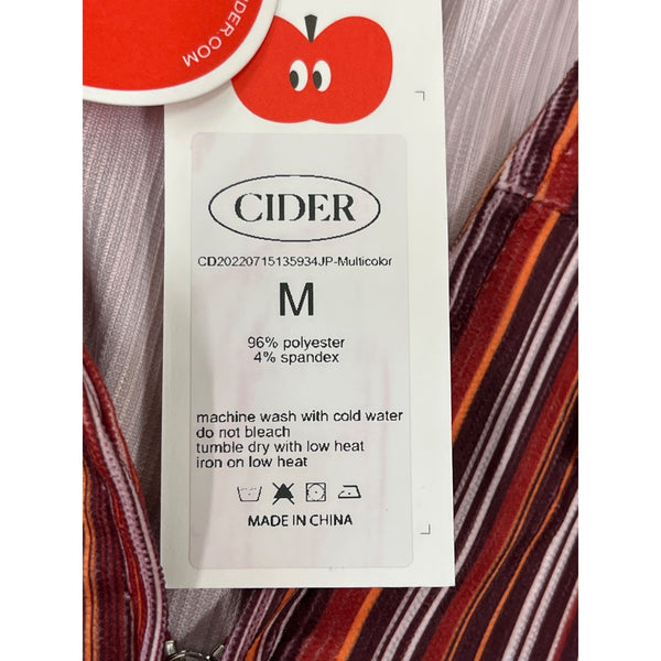 Cider Women's Red Corduroy Striped Jumpsuit With Zipper and Collar Sz M- NWT