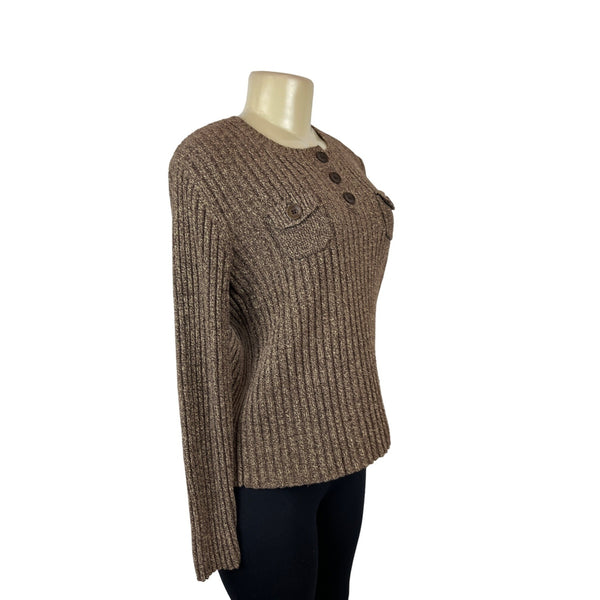 Vtg Ralph Lauren Women's Brown Sweater Sz L