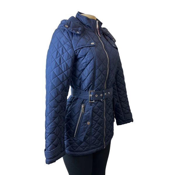 Tommy Hilfiger Women's Navy Blue Quilted Hooded Winter Coat Sz XS