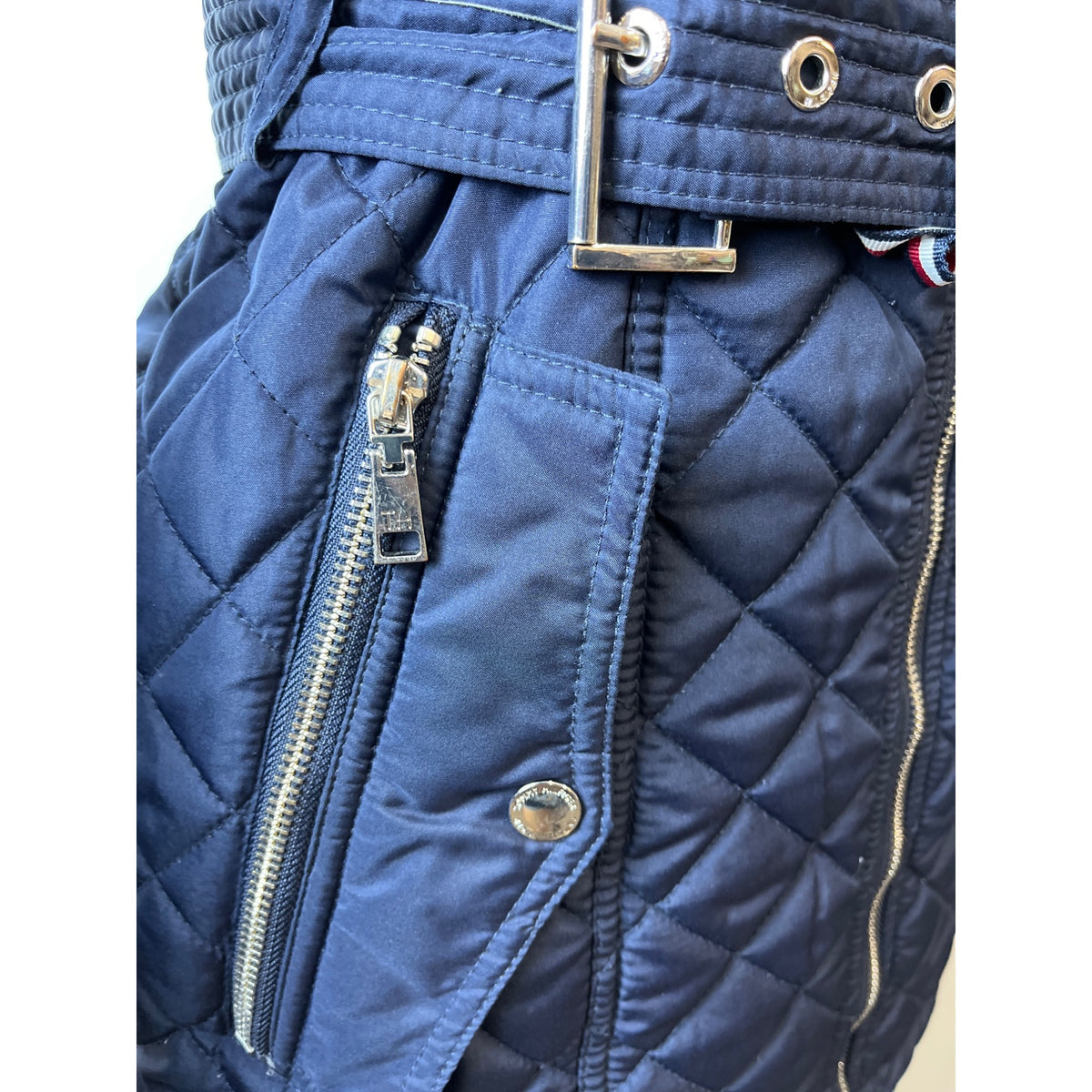 Tommy Hilfiger Women's Navy Blue Quilted Hooded Winter Coat Sz XS