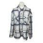 Sage Collective White And Grey Plaid Sherpa Lined Button-Up Jacket Sz XL