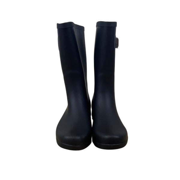 Chooka Womens Black Rubber With Adjustable Buckle Strap Rain Boots Size 9