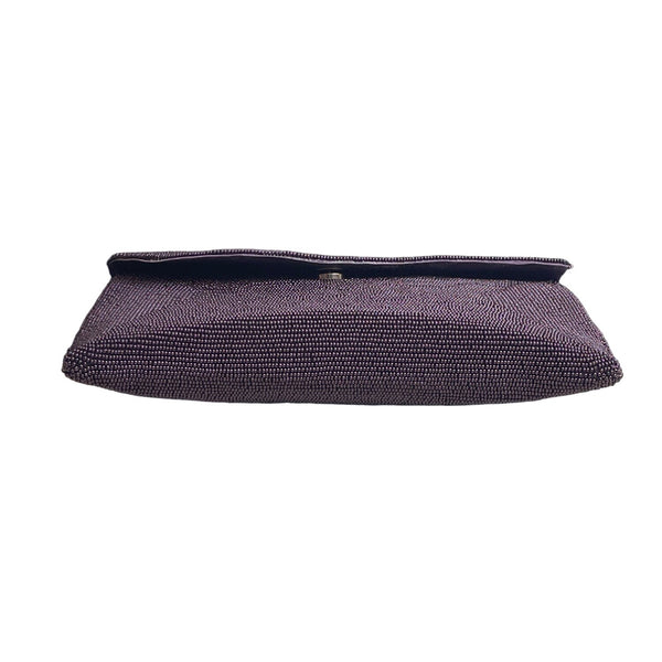 Unbranded Women's Purple Beaded Evening Clutch Sz M