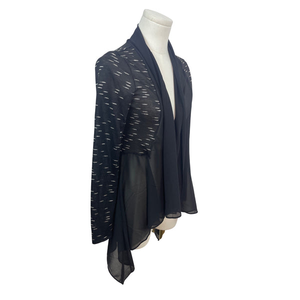 Patrizia Luca Milano Womens Sheer Black Open Front Cardigan Jacket Size XS- New