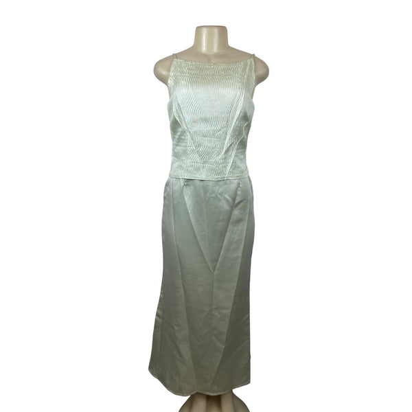 Michaelangelo Formal Satin Sleeveless Zip Up Long Evening Womens Dress Size 6