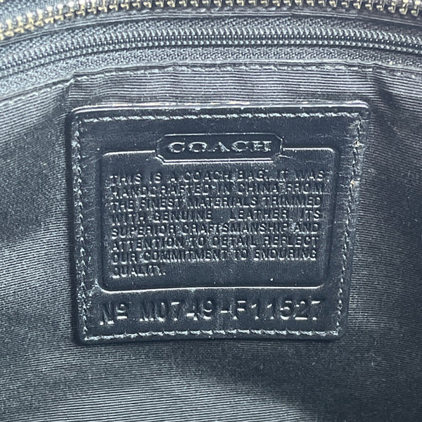 Coach Black Signature Canvas & Leather Silver Hardware Women’s Tote Bag Sz M