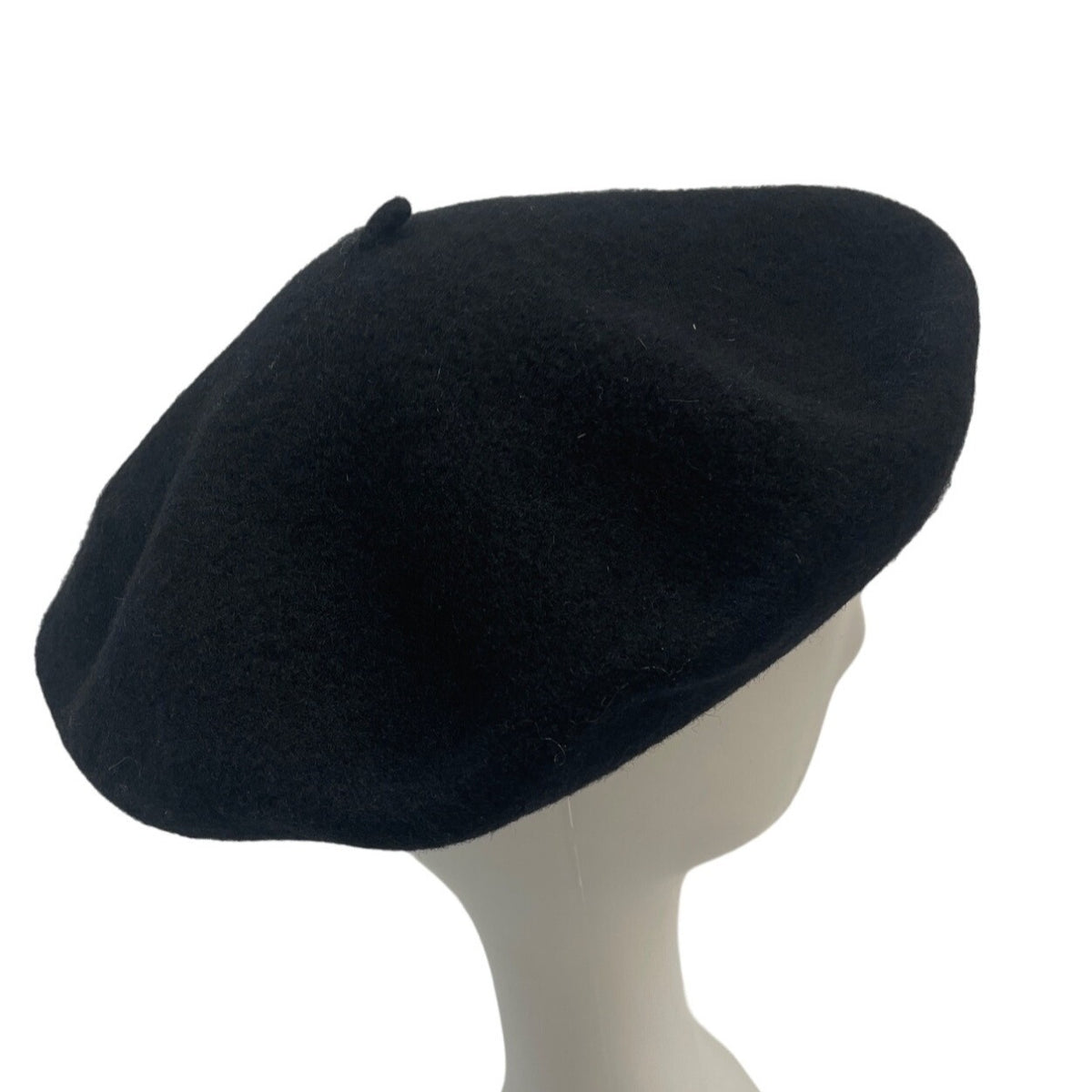 Toucan Colection Unisex Black Wool French Beret - One Size