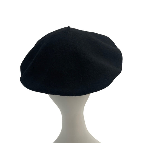 Toucan Colection Unisex Black Wool French Beret - One Size