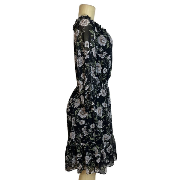 Bar III Womens Floral Black & White Polyester Dress Size L- New