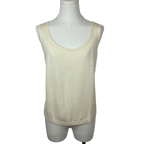 St. John Women's White Wool Sleeveless Tank Top Sz M - NWT