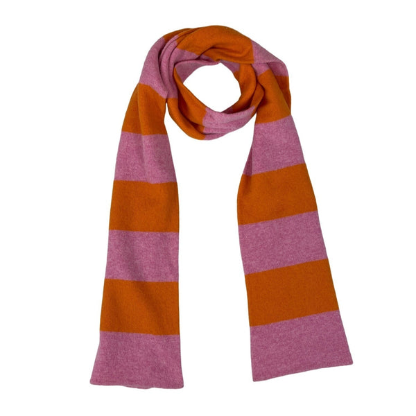 J. Crew Pink and Orange Coloblock Women's Scarf One Size