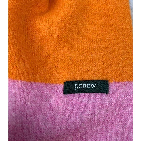 J. Crew Pink and Orange Coloblock Women's Scarf One Size