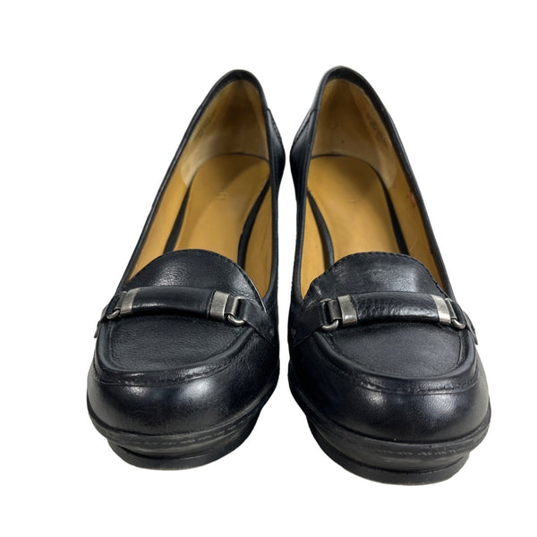 Nine West Women's Black Leather Nwtayia Penny Loafers Sz 9M