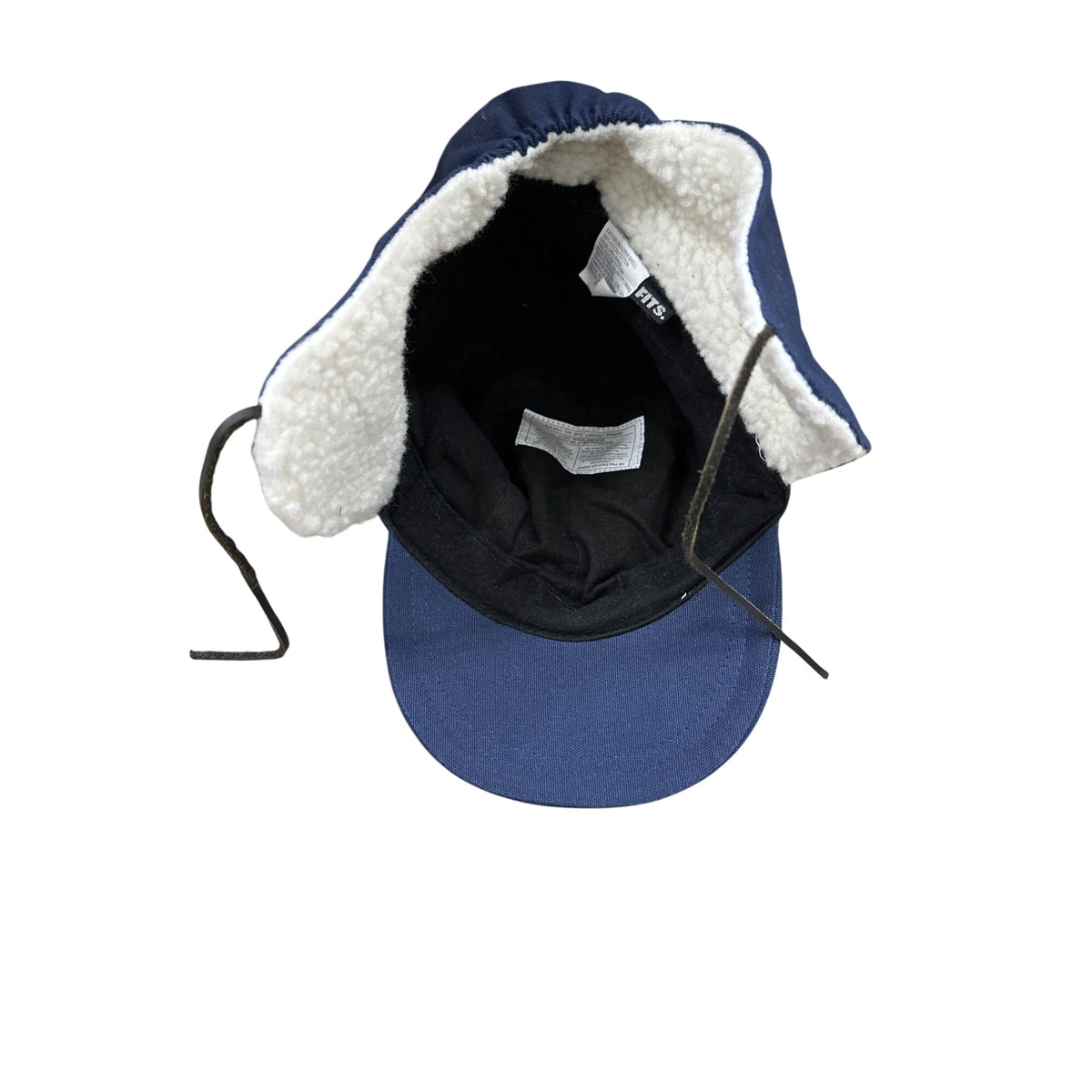 Fits. Unisex Navy Blue Cotton & Polyester Winter Hat With Ear Flaps