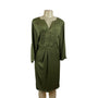 Ellos Womens Plus Size 2X Olive Green Pleated Tunic Dress With Studded Accents