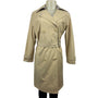 Jaket Womens Beige Double-Breasted Trench Coat With Belt Size Medium