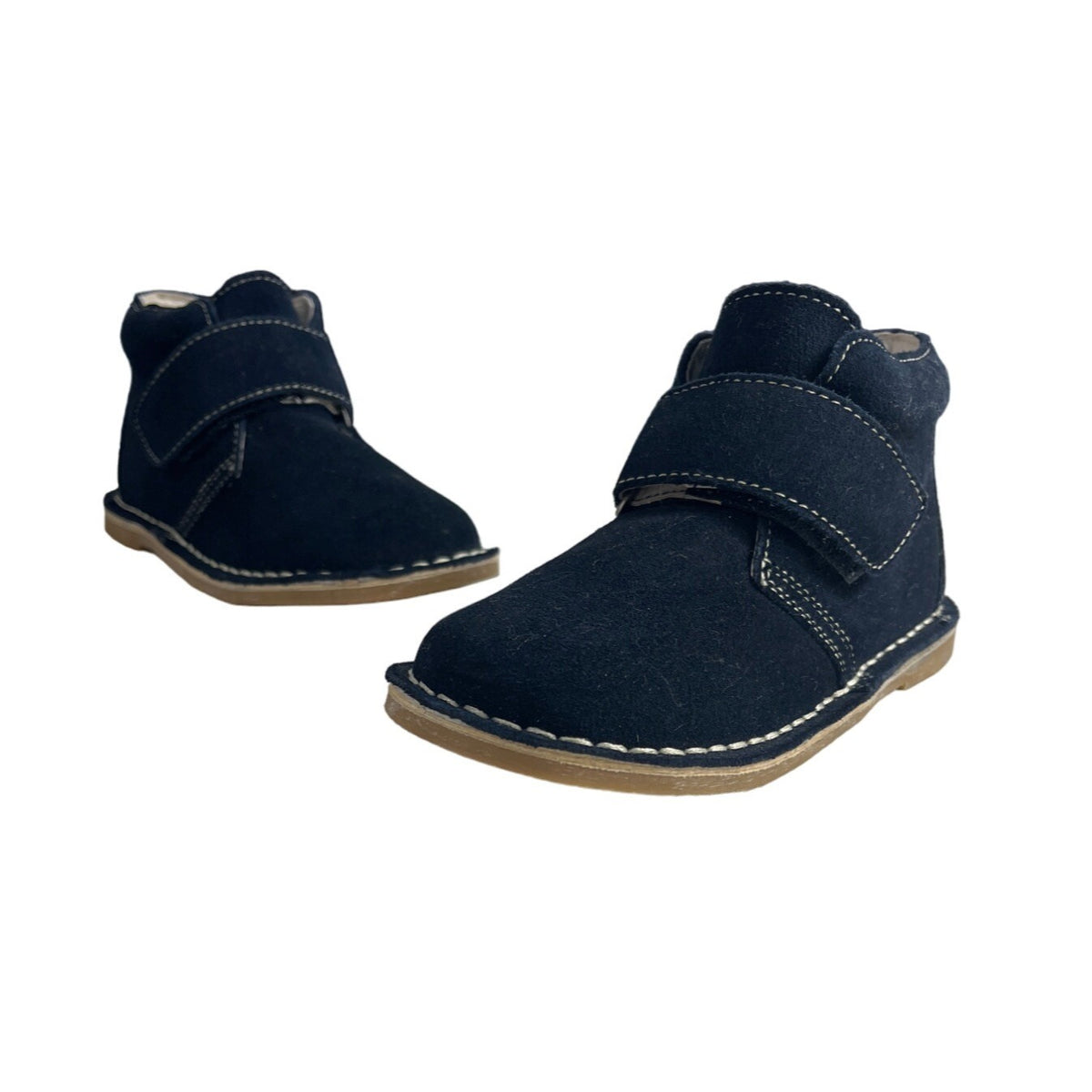 Toddler Navy Blue Suede Ankle Boots With Detachable Strap