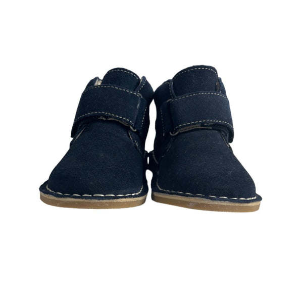 Toddler Navy Blue Suede Ankle Boots With Detachable Strap