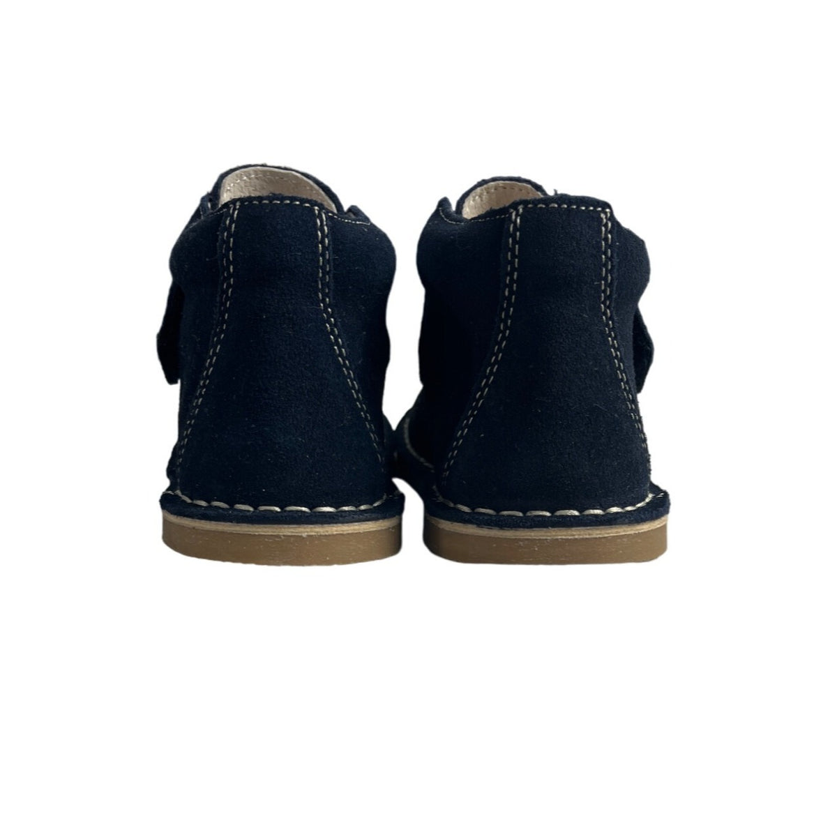 Toddler Navy Blue Suede Ankle Boots With Detachable Strap