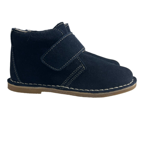 Toddler Navy Blue Suede Ankle Boots With Detachable Strap