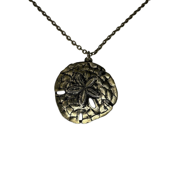 Vintage 90s Gold Tone Sand Dollar Pendant Necklace - 23in