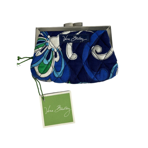 Vera Bradley Women's Bitonal Blue Floral Art  kiss lock coin purse Sz XS - NWT