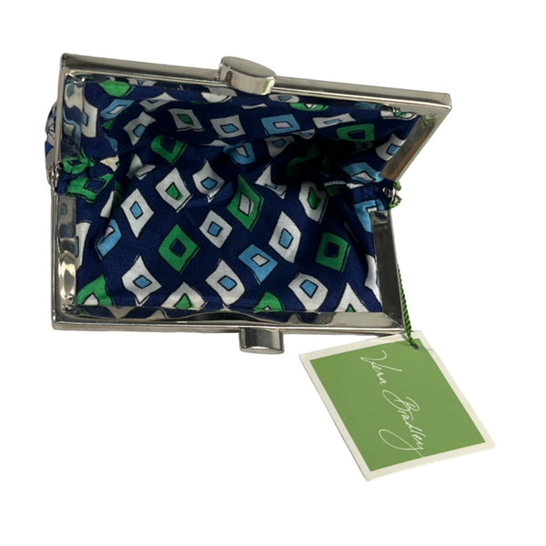 Vera Bradley Women's Bitonal Blue Floral Art  kiss lock coin purse Sz XS - NWT