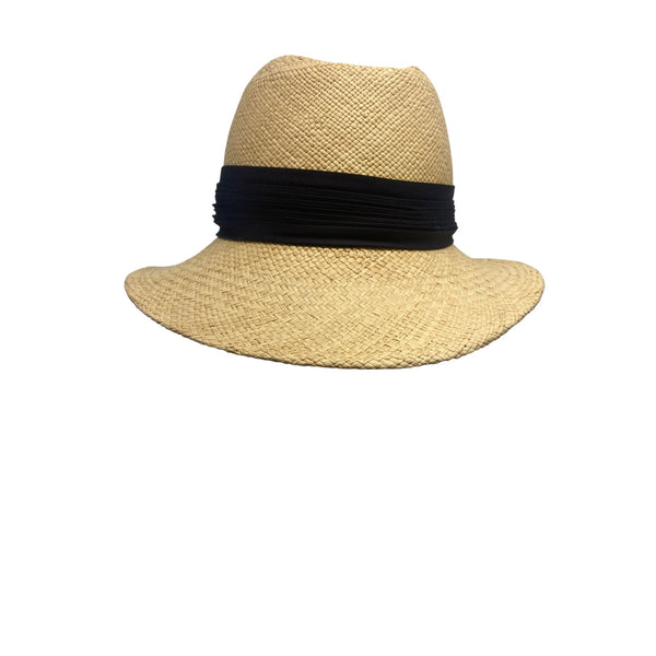 Betmar Straw Fedora Hat With Black Band For Men & Women