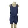 Boohoo Womens Navy Sleeveless Tie-Back Romper With Elastic Waist Sz M- New