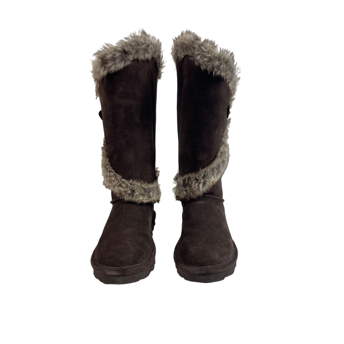 Bearpaw Women’s Winter Boots Mid Calf Brown Sheila Suade Sz 7