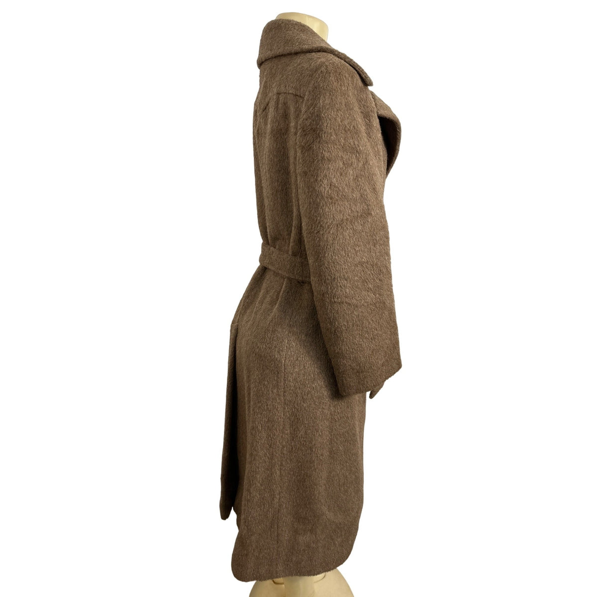 Regal De Montagnac Women's  Beige Notched Lapel Long Coat