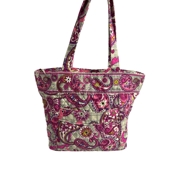 Vera Bradley Women's Pink Floral With Adjustable Straps Tote Bag Sz M