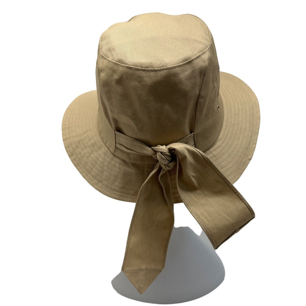 Betmar Women's Beige Tied Back Sun Hat