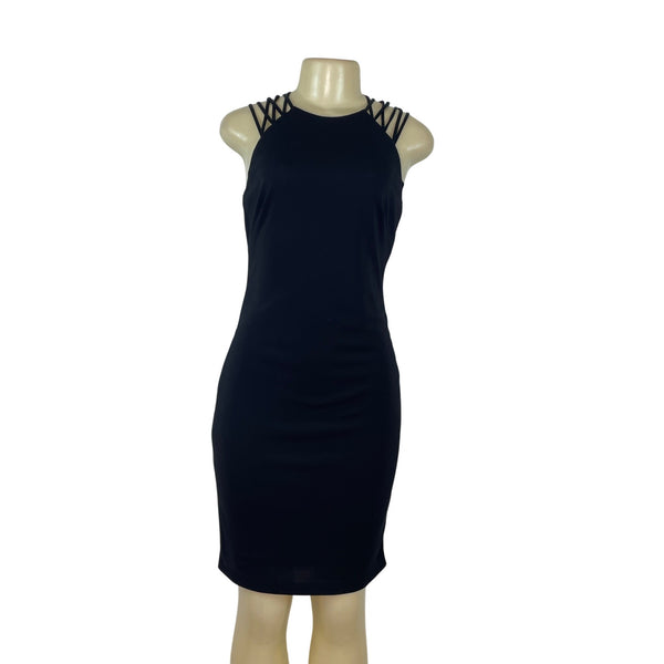 Ralph Lauren Womens Black Strappy Sleeveless Bodycon Dress Size 4