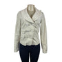 22 Double Breasted Beige Long Sleeve Wide Lapel Blazer Jacket Womens Sz P