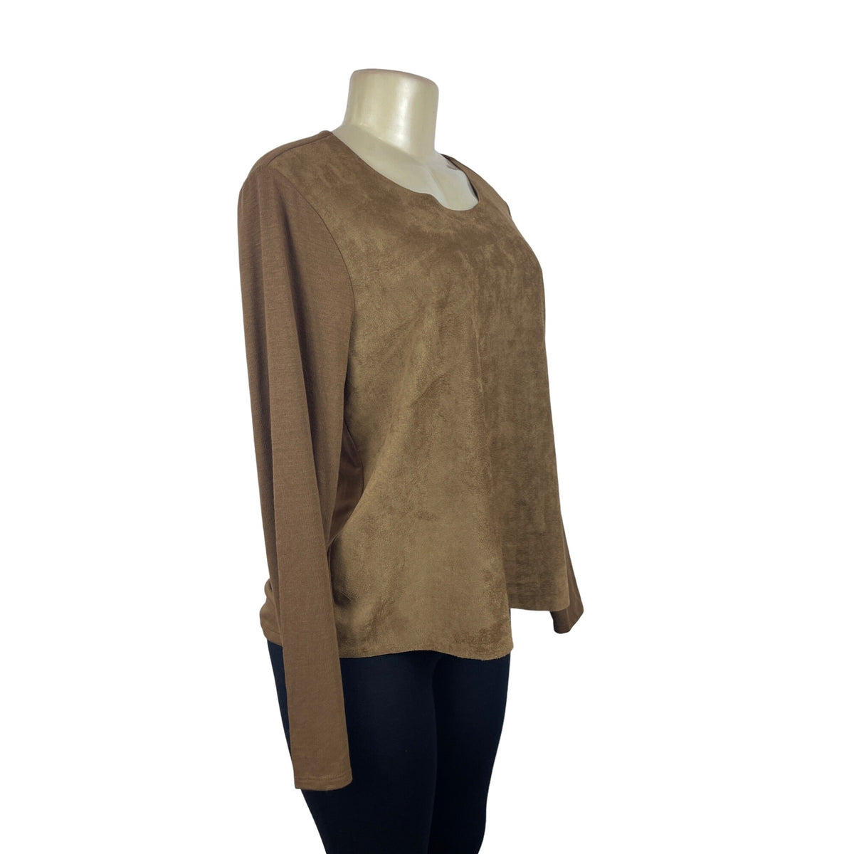 Neiman Marcus Women's Long Sleeve Brown Shirt Sz L