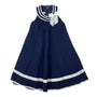 Bonnie Jean Girls Navy & White Sailor Dress With Bow Sleeveless Button Size 10