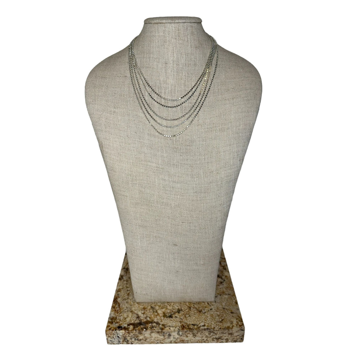 Marks And Spencer Multi Strand Silver Tone Necklace - 17in