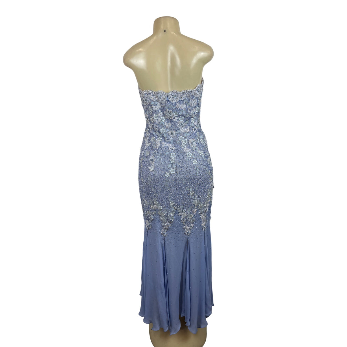 Stephen Yearick Women's Blue Vinage Sequin Strapless Dress