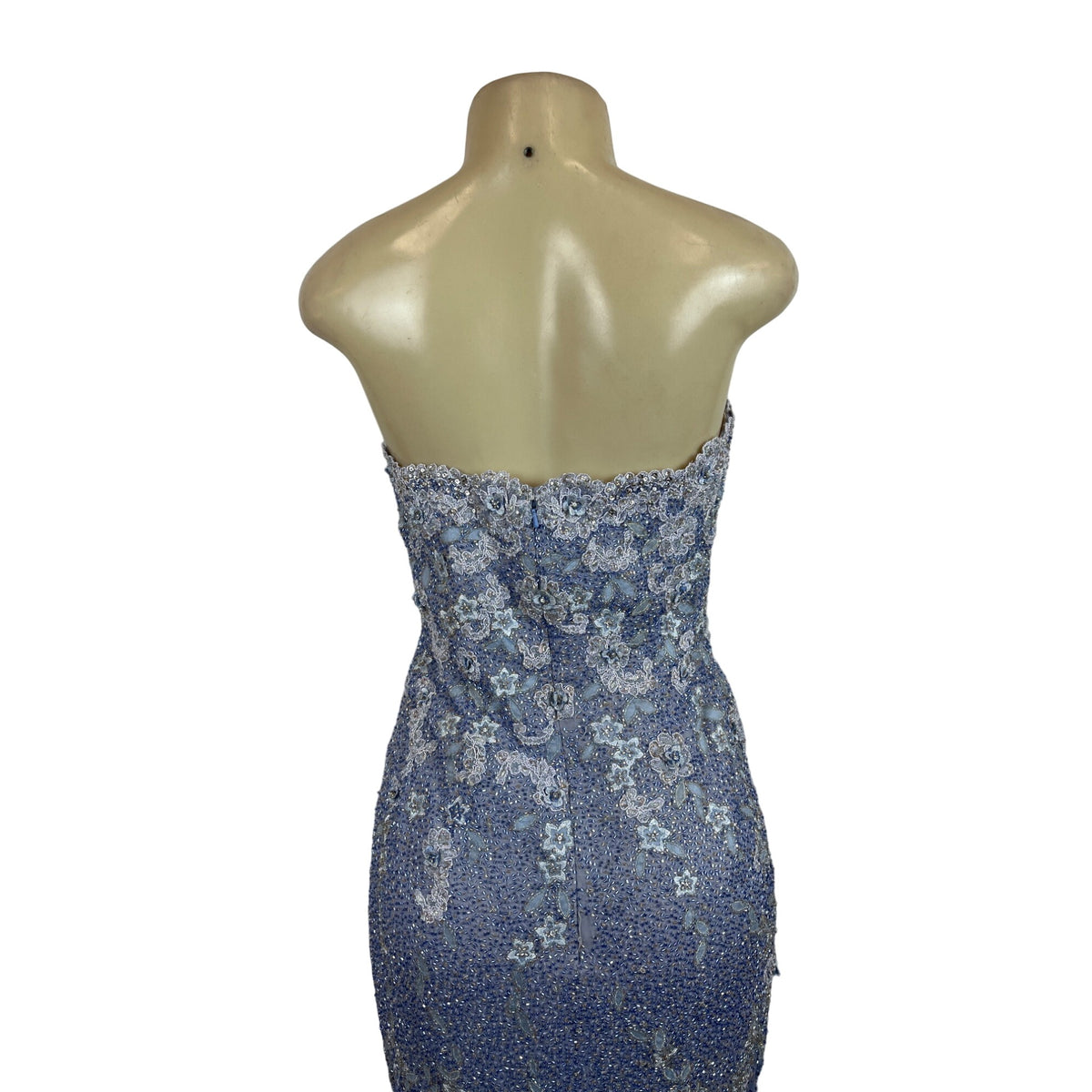 Stephen Yearick Women's Blue Vinage Sequin Strapless Dress