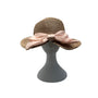 Womens Straw Sun Hat With Pink Ribbon Bow 58cm