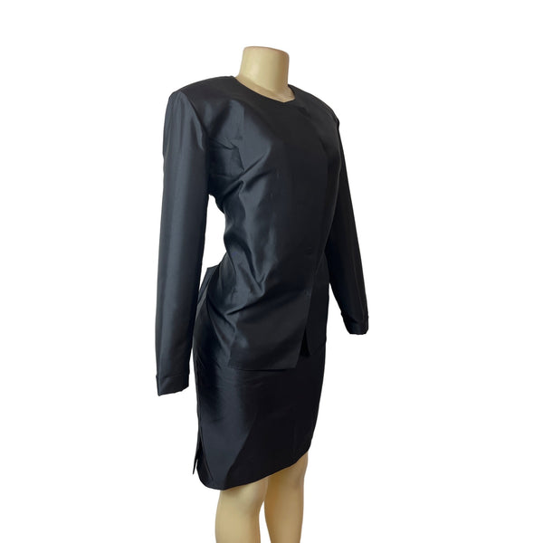 Peter Cohen Women's Black Mini Skirt and Long Sleeve Top Set Sz M