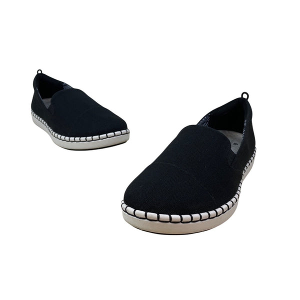 Clarks Collection Womens Cushion Soft Black Cloudsteppers Slip-On Shoes Size 8W