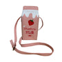 Faux Leather Strawberry Milk Carton Women's Habdbag Sweet & Fresh Pink