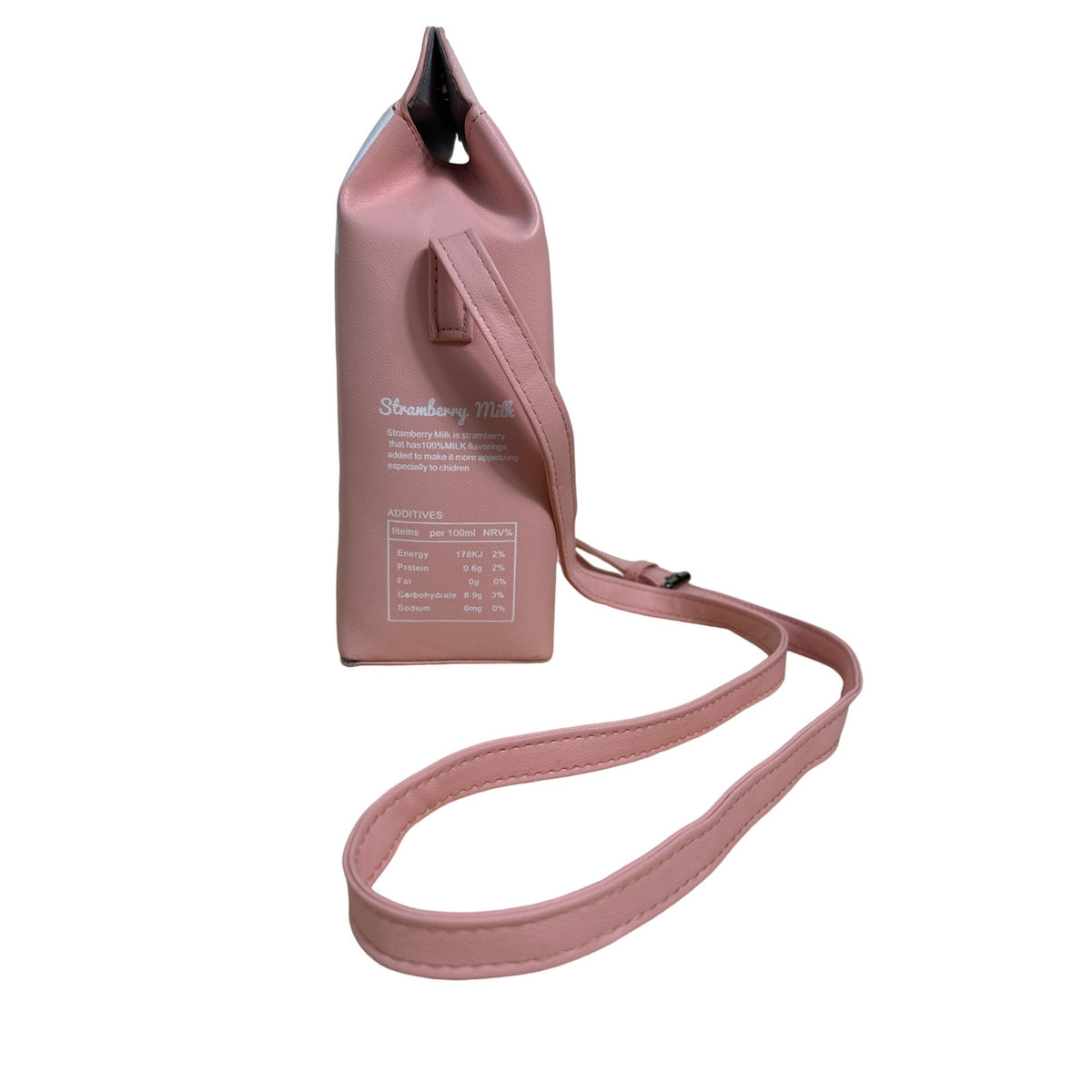 Faux Leather Strawberry Milk Carton Women's Habdbag Sweet & Fresh Pink