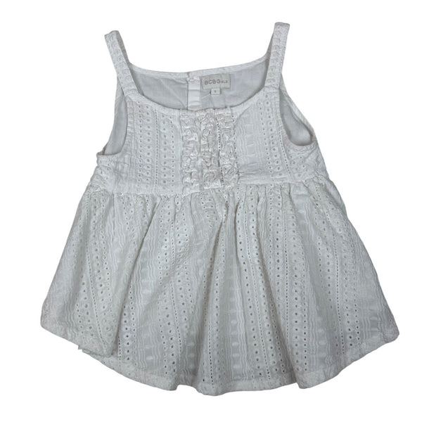 BCBGirls White Eyelet Ruffle Dress Size 5 months