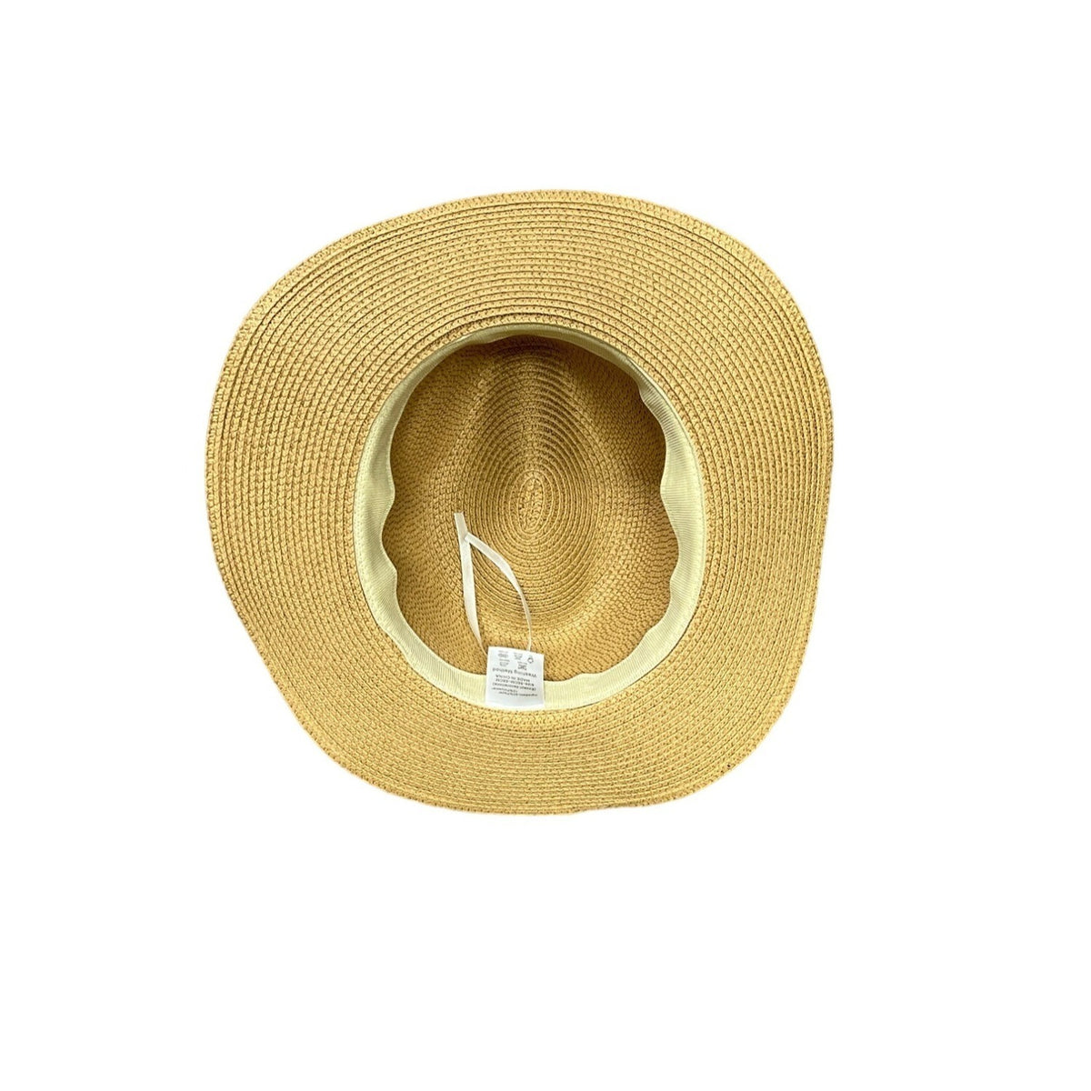 Unisex Sand Beige Black Stripe Sun Straw Hat